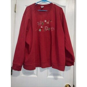 90s Vintage Holiday Editions Christmas Sweatshirt Red crewneck Plus Size 3x Y2k